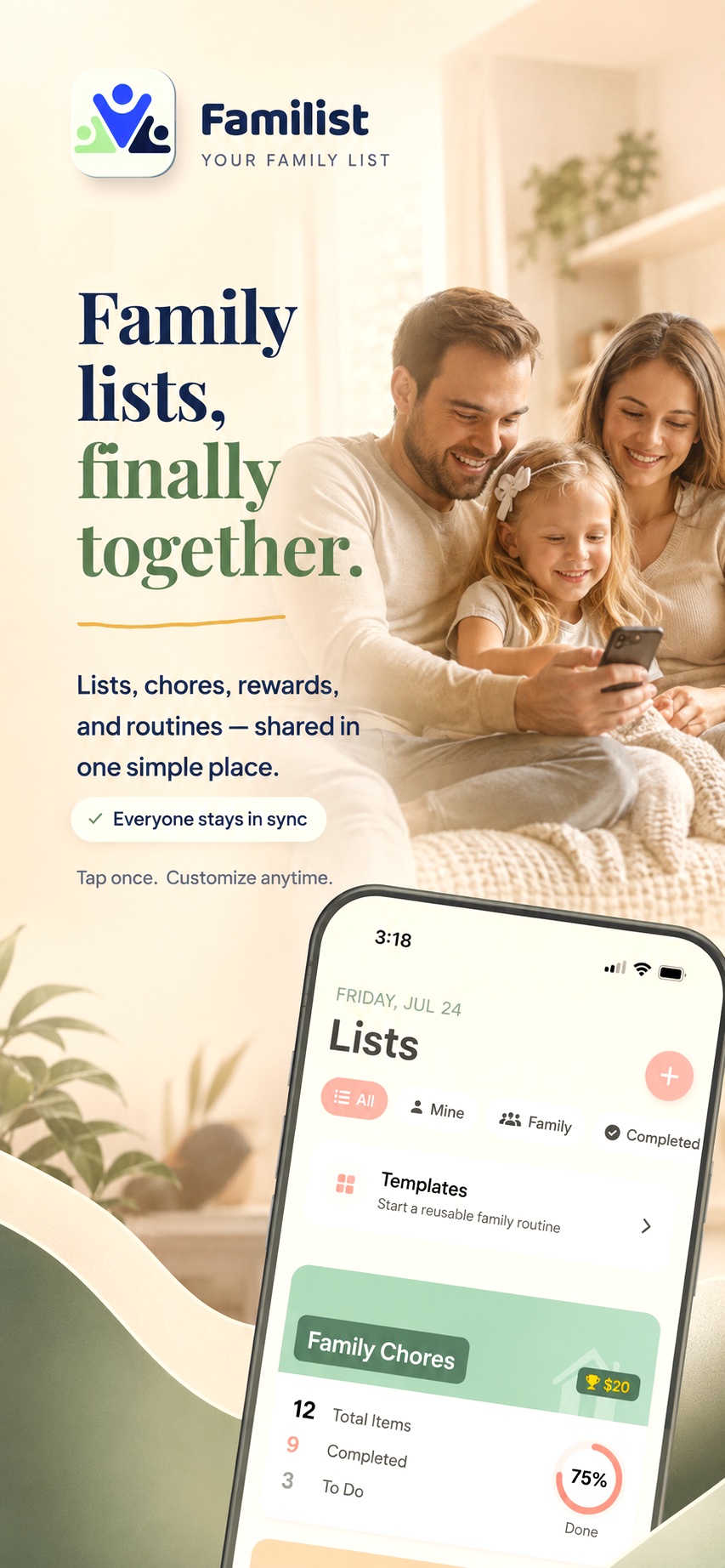 Familist shared family lists