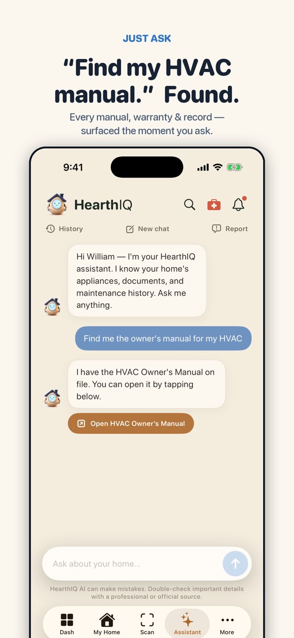 HearthIQ property profile screenshot from the App Store