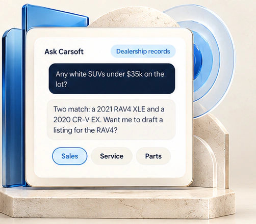 Ask Carsoft answering an inventory question