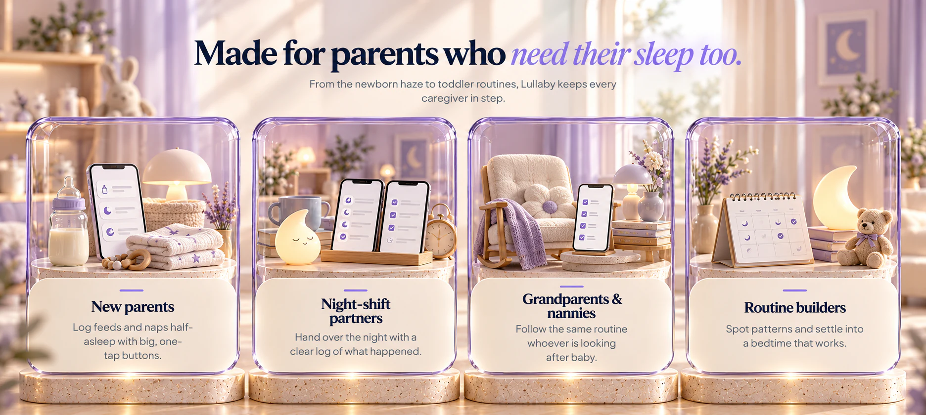 Made for parents who need their sleep too: New parents, Night-shift partners, Grandparents & nannies, Routine builders