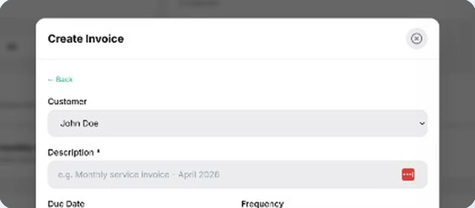 Vero Soft create invoice screen